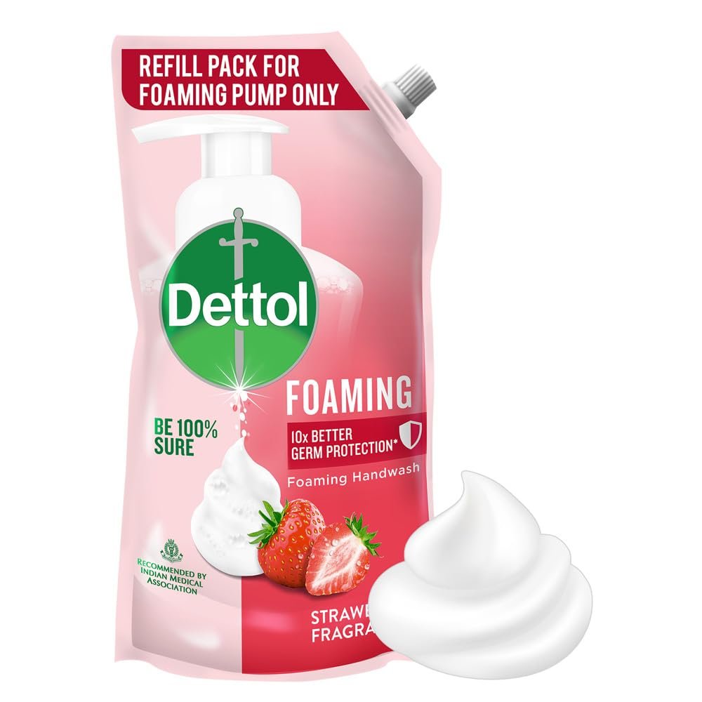 Dettol Foaming Handwash Refill – Strawberry, 700ml | Rich Foam | Moisturizing Hand Wash | Soft on Hands