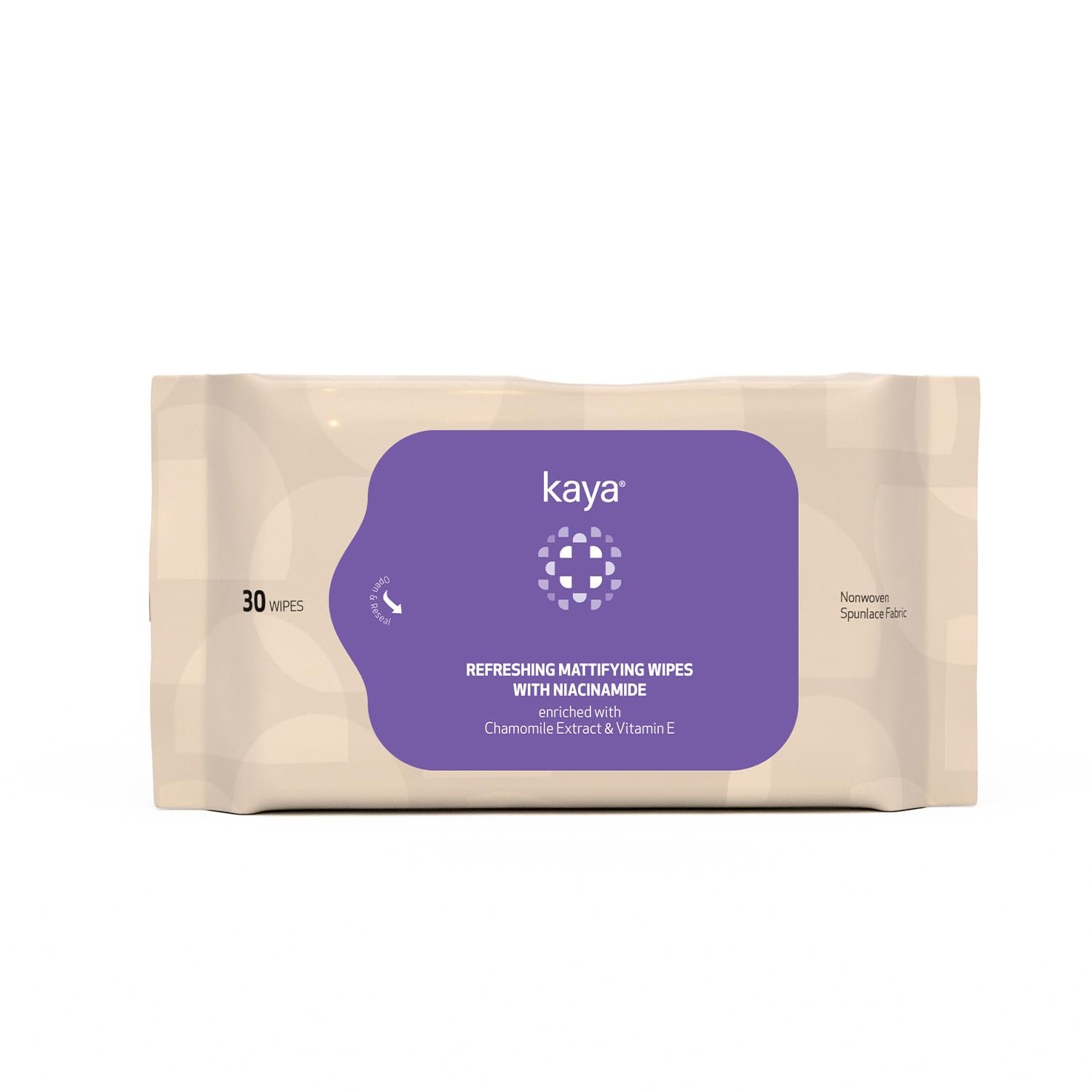 Kaya Refreshing Mattifying Wipes | Vitamin E & Chamomile Extracts | Face | Cleansing | For Acne Prone Skin | 30