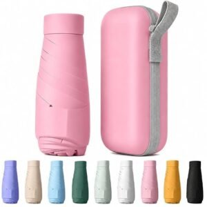 Seniny Windproof Travel Umbrella, Automatic Umbrellas for Rain, Portable & Compact Umbrellas for Backpack, Strong UV for Protection, Folding Small Sun Umbrella for Car, Walking, Coral Pink, 38 inches