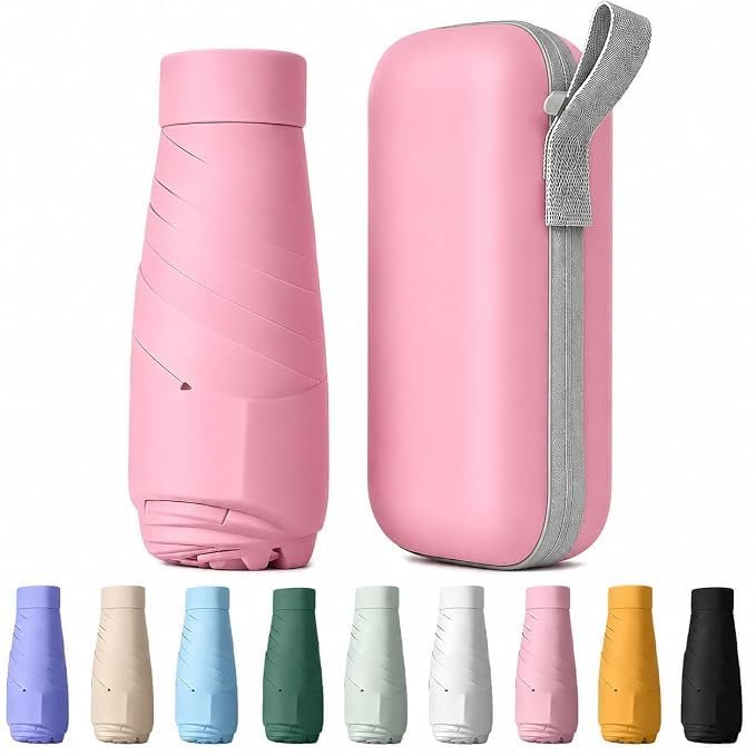 Seniny Windproof Travel Umbrella, Automatic Umbrellas for Rain, Portable & Compact Umbrellas for Backpack, Strong UV for Protection, Folding Small Sun Umbrella for Car, Walking, Coral Pink, 38 inches