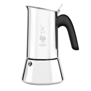 Bialetti New Venus Induction 4-Cup Stovetop Coffee Maker Premium Stainless Steel Moka Pot for Induction, Italian Espresso Maker with Modern Design, Compact 4 Cup Capacity for Home & Office