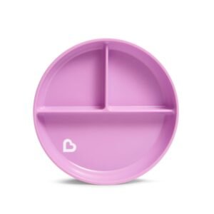 Munchkin Stay Put Suction Plate with Divider, BPA Free, Purple, Pack of 1