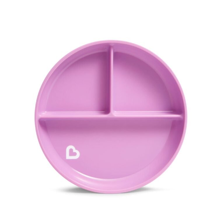 Munchkin Stay Put Suction Plate with Divider, BPA Free, Purple, Pack of 1