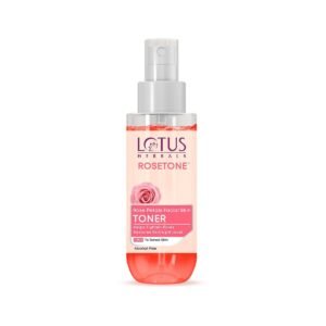 Lotus Herbals Rosetone | Helps Tighten Skin Pores | Restores Skin’s pH level | Hydrates Skin | Rose Water, Aloe Vera and Tulsi Extract | Alcohol Free | 100ml