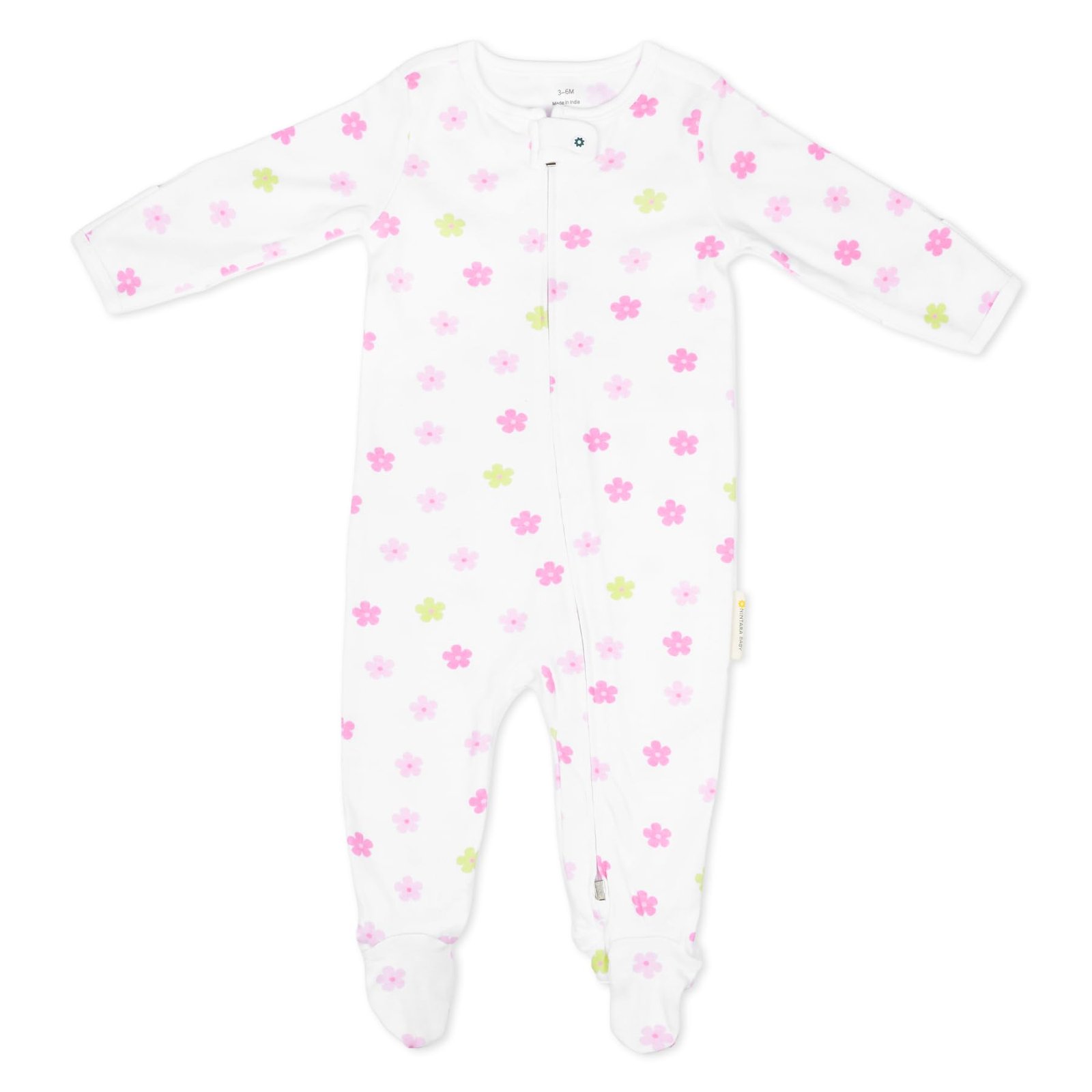 NINTARABABY Zip-Up Footed Bodysuit – 100% Organic Cotton Sleeper