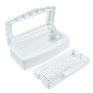 YoleShy Professional Plastic Sterilizing Tray, Clean Sterilizer Box Storage Organizer for Nail, Tweezers, Hair Salon, Spa & Cutter Manicure Equipment – Nail Art Tool