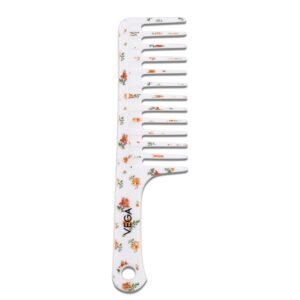 VEGA Bloomy Shampoo Hair Comb for Men & Women, Wide Tooth Hair Comb for Easy Detangling, Smooth Styling & Everyday Grooming, Lightweight Durable Comb for All Hair Types, Personal Grooming (DC-1268H)
