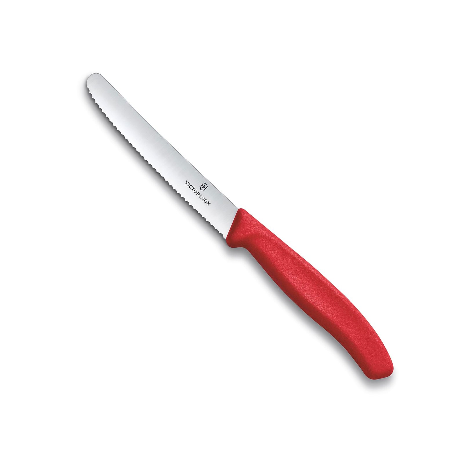 Victorinox Swiss Made, Stainless Steel Swiss Classic Paring Knife, 11 cm, Serrated Edge with Round Tip, Professional and Household Kitchen Tools, Kitchen Items, Red, 6.7831.C1 | Multipurpose Knife