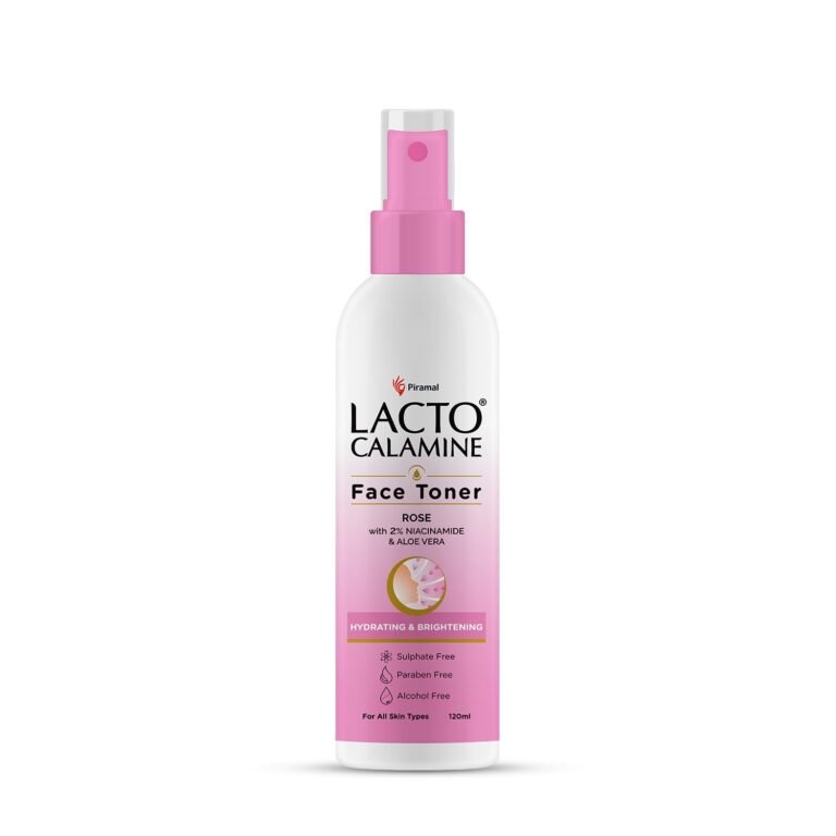 Lacto Calamine Rose Water Toner For Glowing Skin | 120ml | Gulab Jal Face Toner | Rosewater with Aloe Vera & 2% Niacinamide | Cleanses, Hydrates & Moisturises Skin | No Sulphate, Alcohol, & Parabens