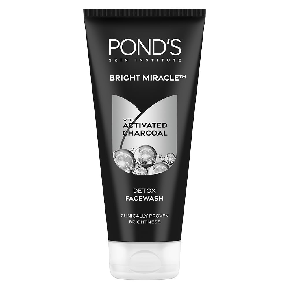 POND’S Pure Detox Face Wash 200 g|| Daily Exfoliating & Brightening Cleanser|| Deep Cleans Oily Skin – With Activated Charcoal for Fresh|| Glowing Skin
