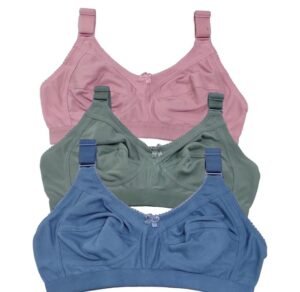 Women’s Cotton Full Coverage Non-Padded Wirefree T-Shirt Bra Combo