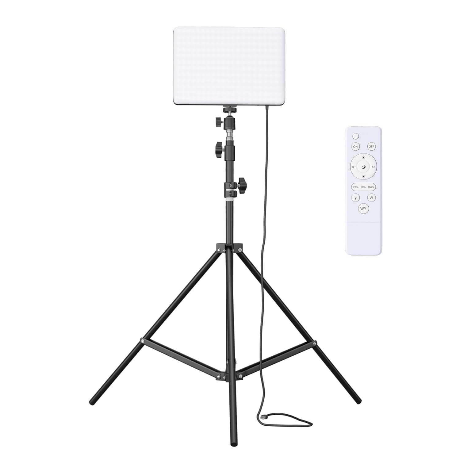 Amazon Basics Studio Light with Stand | Studio Photography and Video Recording | 3000K – 6500K | Remote Control | 7ft Tripod Stand