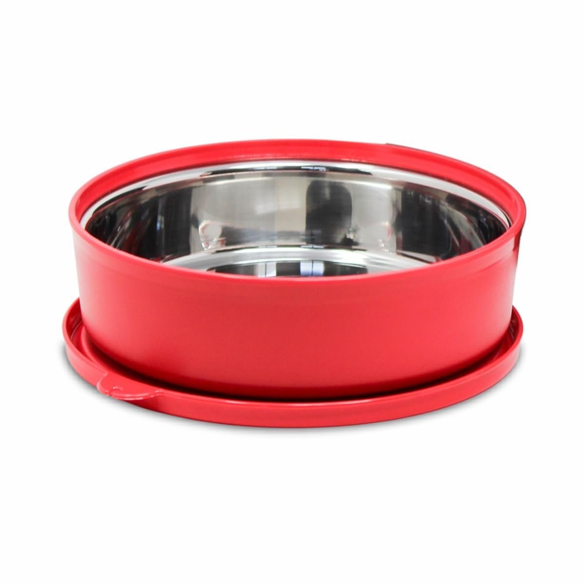 SIGNORA WARE Monarch Stainless Steel Big Storage Container | Airtight & Leakproof | Microwave Safe | Preserves Freshness & Aroma | Best for School, Office, Picnics & Outdoor Activities (800ml | Red)