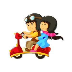 Bhai Please Couple Scooter Ride Wooden Fridge Magnet | Cute Couple Gift for Husband Wife | Freeze Magnets Unique | Romantic Fridge Magnet | Romantic Gift