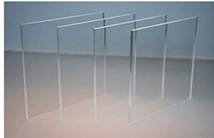 BIGIMALL Acrylic sheet 3mm Transparent 6″x6″ Pack of 4 pcs for glass painting High Gloss (3mm, 6×6, Transparent/Clear)