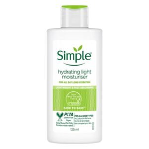 Simple Hydrating Light Moisturiser, 125ml | 12HR Hydration | With Niacinamide, Pro-Vitamin B5, Strengthens Skin Barrier| Lightweight, Non-Greasy Moisturizer | For Soft, Smooth Skin