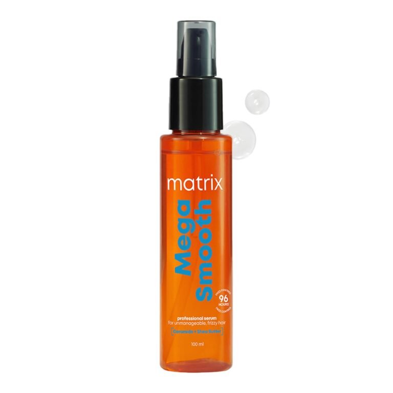 Matrix Professional Mega Smooth Anti-Frizz Serum with Shea Butter and Ceramides| Max Smoothness for 4 Days | Used by 1 Lakh Hairstylists*| For All Hair Types | 100ml
