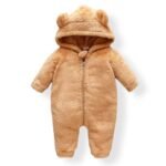 First Kick Unisex Baby Flannel Jumpsuit Classical Style Cosplay Clothes Bunting Outfits Snowsuit Hooded Romper Outwear