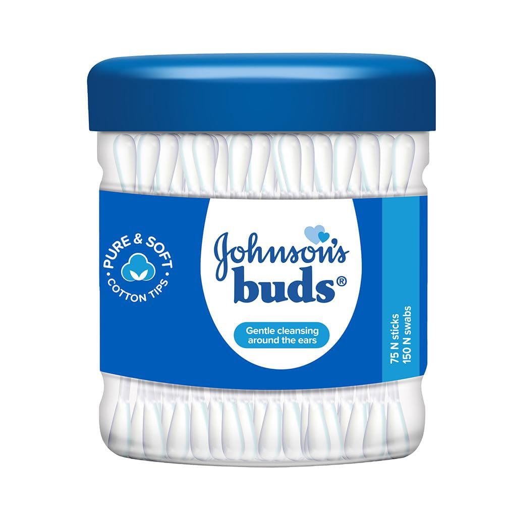 Johnson’s Johnson Buds Gentle, 150 Swabs (White, 75 Count)