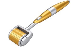 ZGTS Professional Gold Plated 192 Needles Titanium Alloy Derma Roller, Gold, 1.0 mm