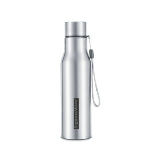 SignoraWare Blaze Single Walled ISI Certified Stainless Steel Bottle With Hanging Strip | Airtight & Leakproof | Ideal for Office Use | Great for Camping, Sports & Outdoor Activities ( 1 Ltr | Steel)
