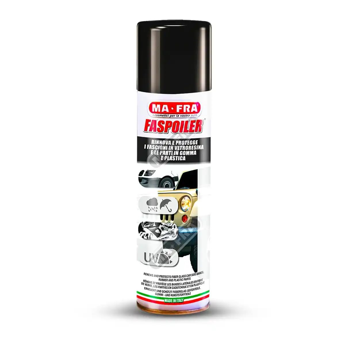 MAFRA HN085, Faspoiler, Spray Treatment for Rubber and Plastic Parts, Renews and Prevents The Discoloration of Fiberglass Bands of The Car