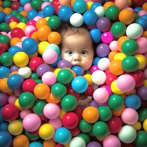 EEOVEE 50 Pcs 6 cm Soft and Safe Multi Colour Fun Packed Plastic Pool Balls for Kids, 8 Colorful, BPA-Free and Non-Toxic Plastic Balls for Kids – ISI 9873 Safety Certified