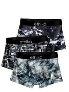 Ethika Men’s Extra Thin Elastic Underwear Long Comfortable Ice Silk Breathable Comfort Brief-Boxer-Trunks Imported Material Multicolour