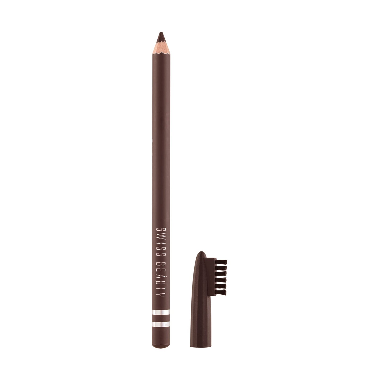 Swiss Beauty Waterproof Eyebrow Pencil With Brush | Smudge Proof Eyebrow Definer Pencil | Shade – 02 Dark Brown, 1.5G|