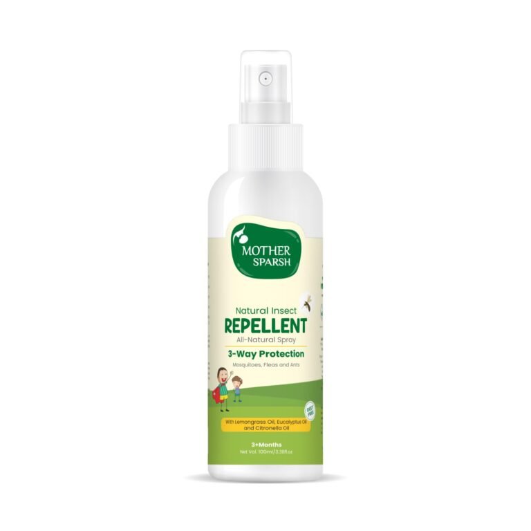 Mother Sparsh Natural Insect Repellent Spray For Babies | With Citronella, Eucalyptus & Lemongrass Oil | 100% Protection from Mosquitoes, Fleas and Ants- 100ml