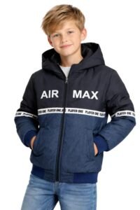 Krystle Kids Winter Hooded Jacket for Boys | Full Sleeve Warm Padded Jacket | Soft Inner Lining | Front Zip Closure | Blue2 (Multisize)