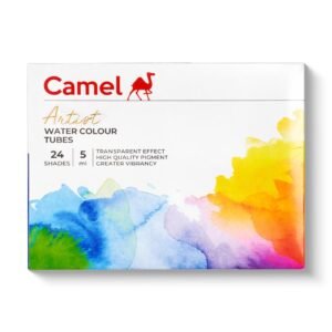 Camel Artist Watercolor Tube – 24 Shades (5ML Each) | Vibrant Pigments for Rich Colors | Quick-Drying & Easy Blending | Perfect for Portraits, Landscapes & Florals | Multisurface Use.