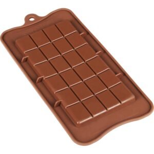 Clazkit – YH-614 Silicone Bar Chocolate Mould Break Apart Choc Block Mould (size : 19*16*2cm) , Chocolate colour