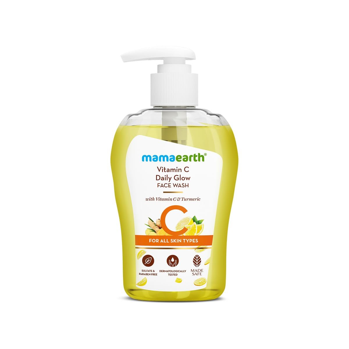 Mamaearth Vitamin C Face Wash for Women & Men 250ml- Toxin-Free & Oil-Free Face Wash for Acne-Prone, Dry & Oily Skin – Illuminates Skin
