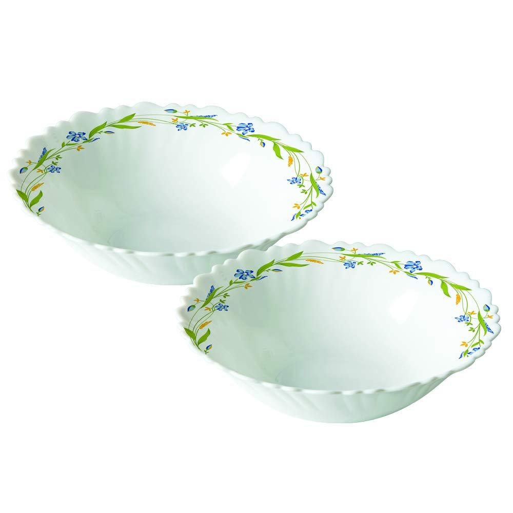 Larah by Borosil 500ml x 2pc Cripper Opalware Bowl Set, Microwave & Dishwasher Safe Crockery for Dining & Gifting, Bone Ash Free Bowls