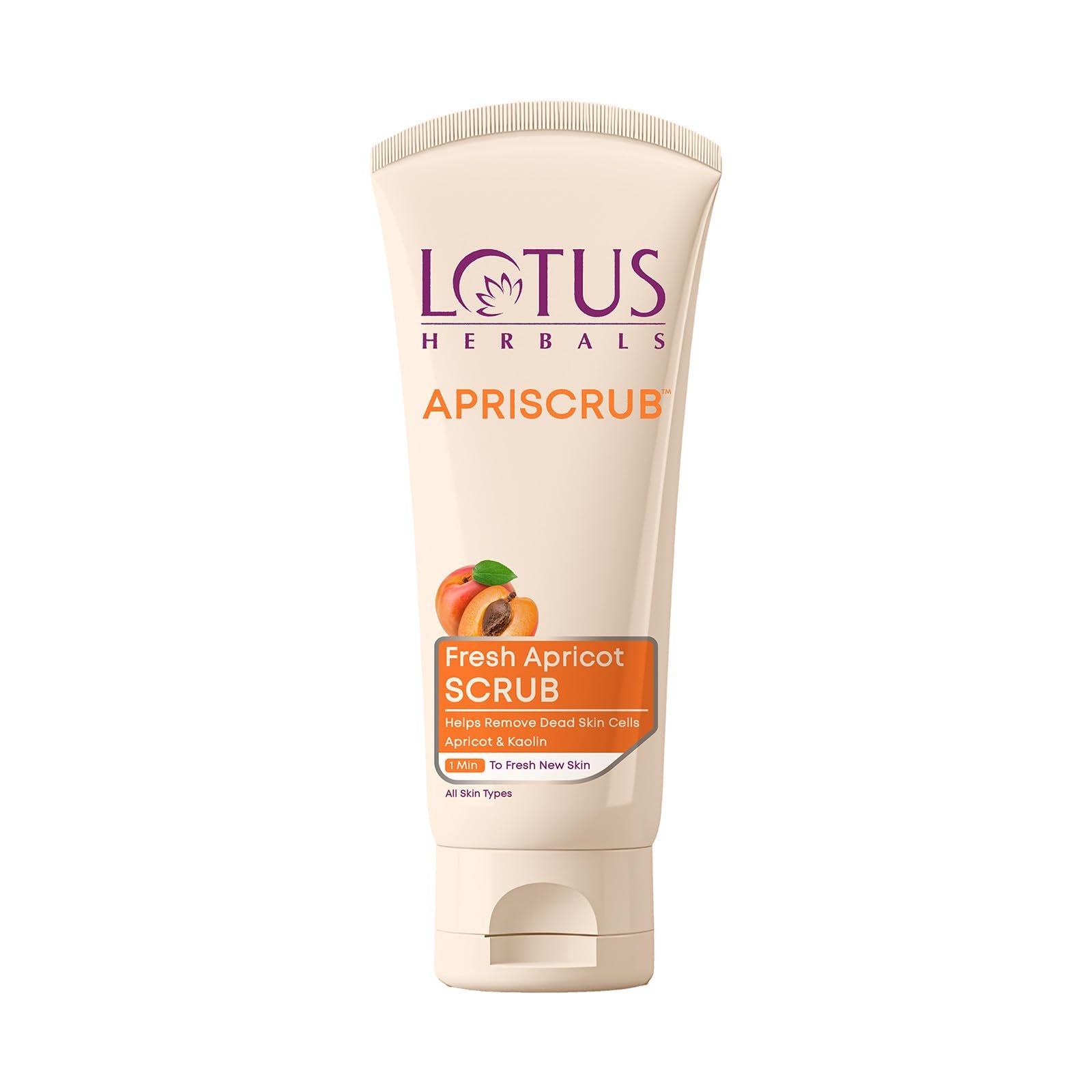 Lotus Herbals Fresh Apriscot Scrub | Helps Remove Dead Skin Cells | Exfoliates Gently | Apricot and Kaolin | All Skin Types | For Men and Women |180ml