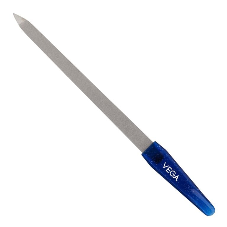Vega Nail File Large | Dual-Sided Nickel Plated Nail Filer for Women & Men | Nail Shaper & Cleaner Tool for Smooth and Well-Groomed Nails | Shaping & Smoothing Nails| Manicure & Pedicure Tool | NF8-BL