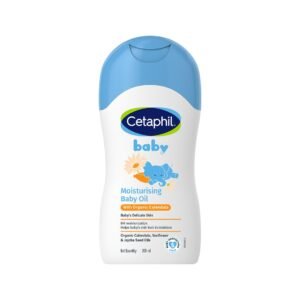 Cetaphil Baby Moisturizing and Massage Oil 200 ml – Gentle & Hypoallergenic Baby Body Oil with Organic Calendula, Natural Moisturizers, Pediatrician Tested, Mild & Non-Greasy, Ideal for Daily Massage & Sensitive Skin