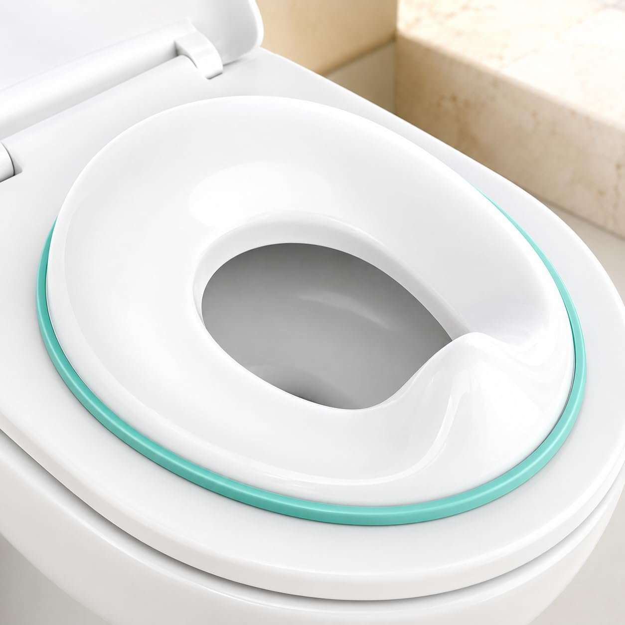 Zollyss Potty Seat for Kids 2-5 Years, Portable Baby Toilet Seat Cover with Splash Guard, Non-Slip Toddler Potty Training Seat for Boys & Girls, Fits Round & Oval Western Toilets, Blue