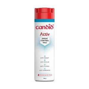Candid Activ Sweat Control Talc | Anti-Sweat Talcum Powder for Men & Women | Controls Body Odour, Itching & Rashes | Anti-Fungal, Cooling Formula | Keeps Skin Dry & Fresh | 100g