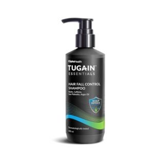 Tugain Essentials Hair Fall Control Shampoo | with Biotin, Caffeine and Argan Oil for Stronger & Thicker hair | For Men & Women – 200ml