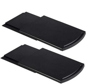 AKAZA 2 PCS Coffee Maker Trays, Kitchen Caddy Sliding Coffee Tray Mat, 12” Under Cabinet Appliance Coffee Maker Toaster Countertop Storage Moving Slider with Smooth Rolling Wheels