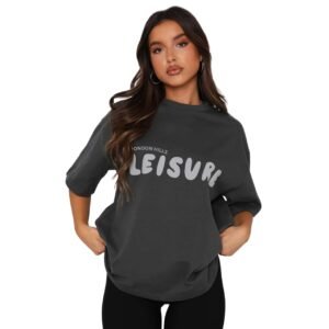 London Hills Women’s Casual Printed Round Neck Oversized Longline Drop Shoulder Boho Style T-Shirt