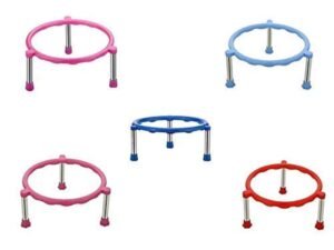 shaan Glister Single Ring Matka/Pot Stands with Stainless Steel Legs – 5 Pieces