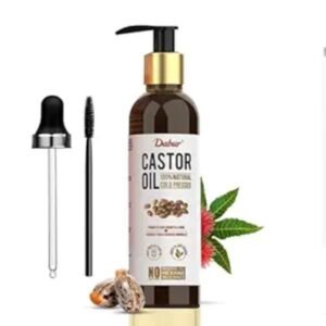 Dabur Cold Pressed 100% Pure Castor (Arandi) Oil – 200ml | Promotes Hair Growth, Hydrates Skin & Reduces Wrinkles | Rich in Vitamin E, Omega 6 & 9 | No Mineral Oil, No Hexane & No Added Silicones