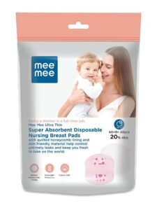 Mee Mee Disposable Nursing & Maternity Breast Pads 48 Pcs | Ultra Thin Honeycomb Pads with Leak Guard | Super Absorbent Soft Cotton | Compact, Leakproof, Skin-Friendly, Breastfeeding Pads for New Moms