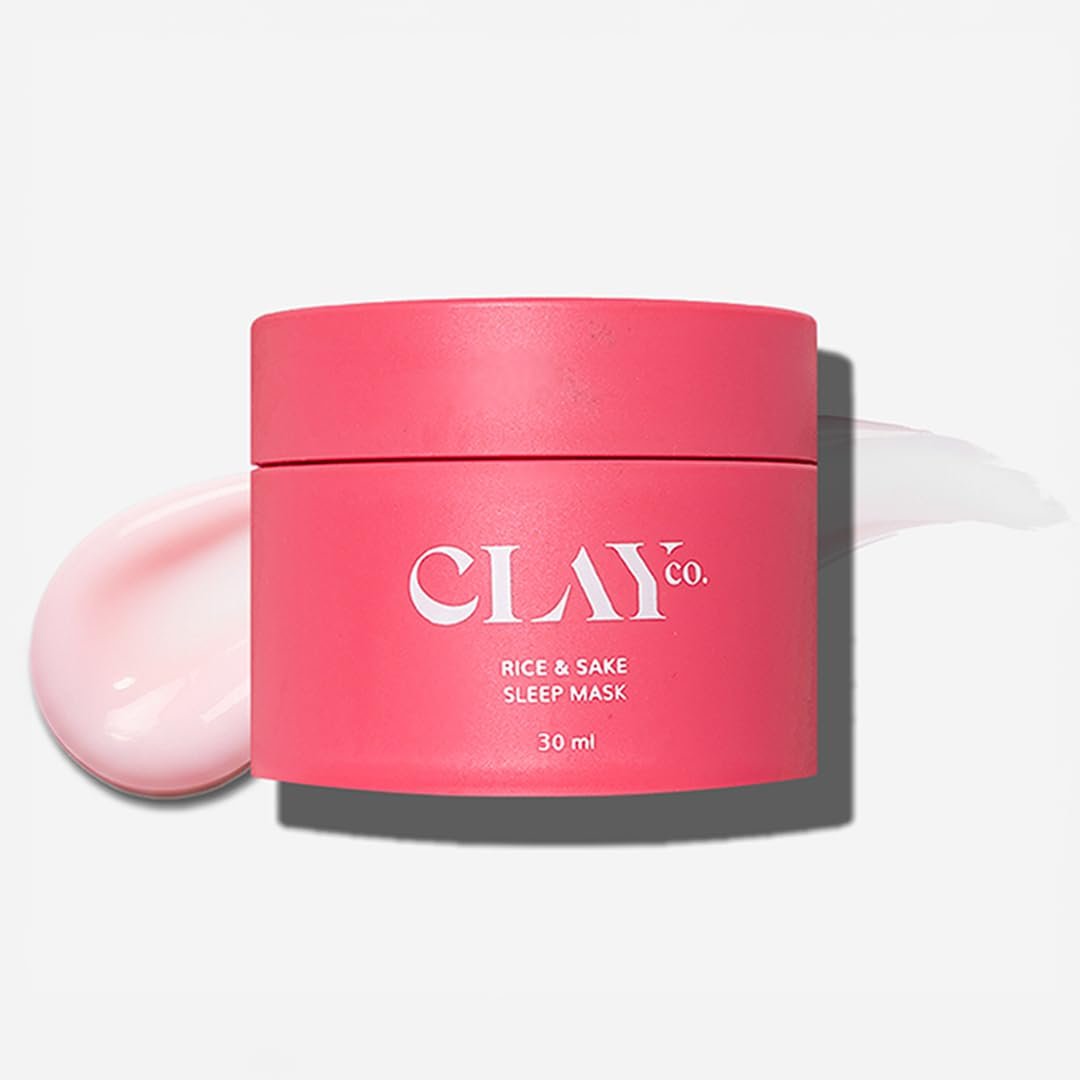 Clayco Hydrating Rice & Sake Sleep Mask | Clay Face Mask for Glowing Skin | Japanese Skincare Collagen Mask | Sulfate-Free Vegan Night Cream For Women | Best Skin Care Product For Glass Skin