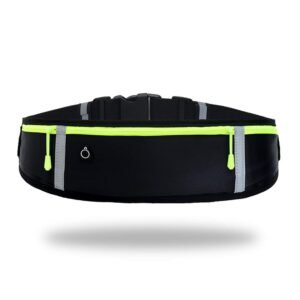 GORWRICH Running Belt with Waterproof Adjustable Elastic Strap, Sweatproof waistpacks with Large Capacity, Perfect for Running and Outdoor Activities, Black, One Size, Sports