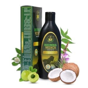 Bhumika Vedics Herbal Hair Oil 200 ml | 100% Ayurvedic Hair Fall & Growth Oil with 18 Herbs, Bhringraj, Amla & Neem | For Men & Women