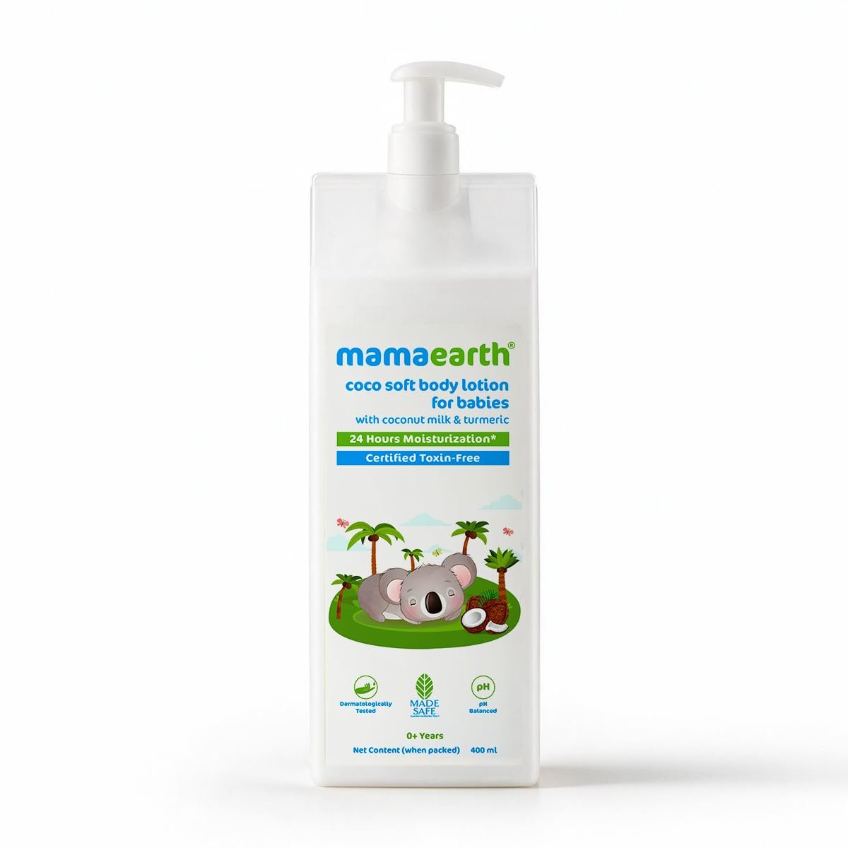 Mamaearth Coco Soft Body Lotion For Babies – 400 ml | Infused with Coconut Milk & Turmeric | 24 Hour Moisturization, Soothes Skin, Makes Skin Soft & Supple, Dermatologically Tested